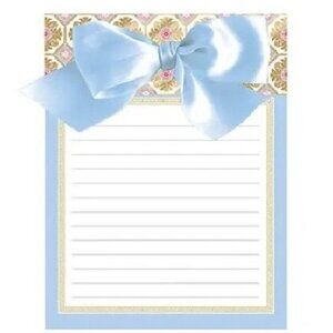 Anna Griffin Pretty Blue Bow Notepad Writing Pad with Foil Accents